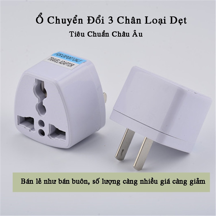 Ổ Chuyển Đổi Phích Cắm Từ 3 Chân Sang 2 Chân An Toàn Chịu Nhiệt Độ Cao Nguồn 220V - HOUSESHOP68