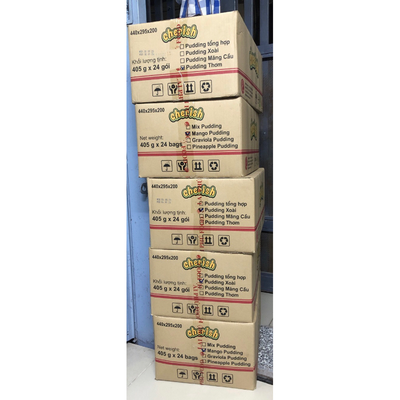 Thạch Cherish Pudding vị mãng cầu/ vị xoài/ vị thơm gói 405g Lai Phú
