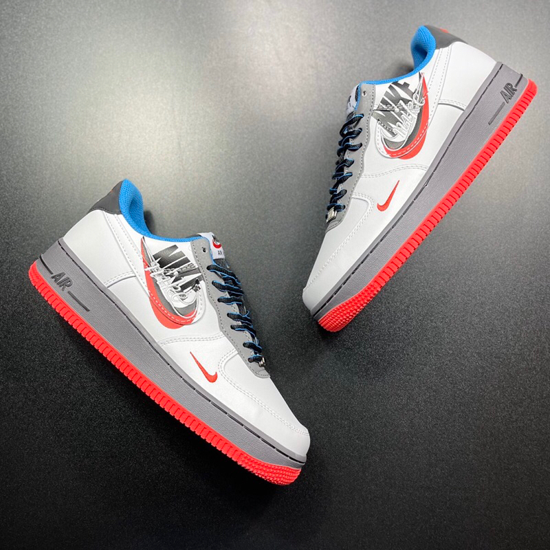 Giày AF1 Time Capsule White Blue Da Thật