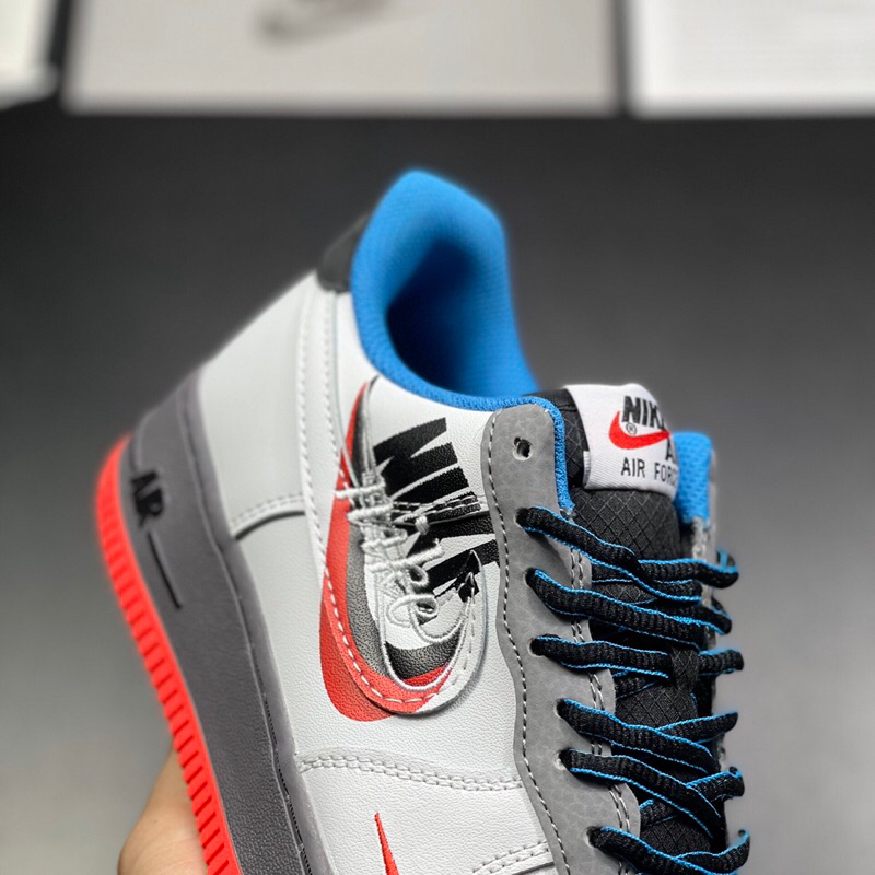 Giày AF1 Time Capsule White Blue Da Thật