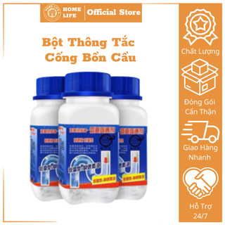 Bột Thông Tắc Cống Bồn Cầu Bồn Rửa Mặt Đường Ống Homelife, Bột thông cống thông tắc cống cực mạnh - BTC01