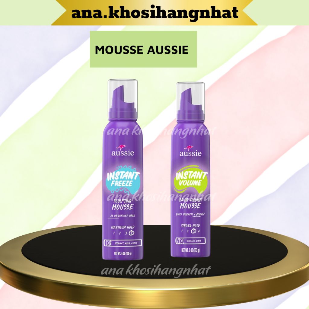 (Mẫu Mới) Mousse giữ nếp phồng tóc Aussie Hair Mousse dưỡng tóc 170g
