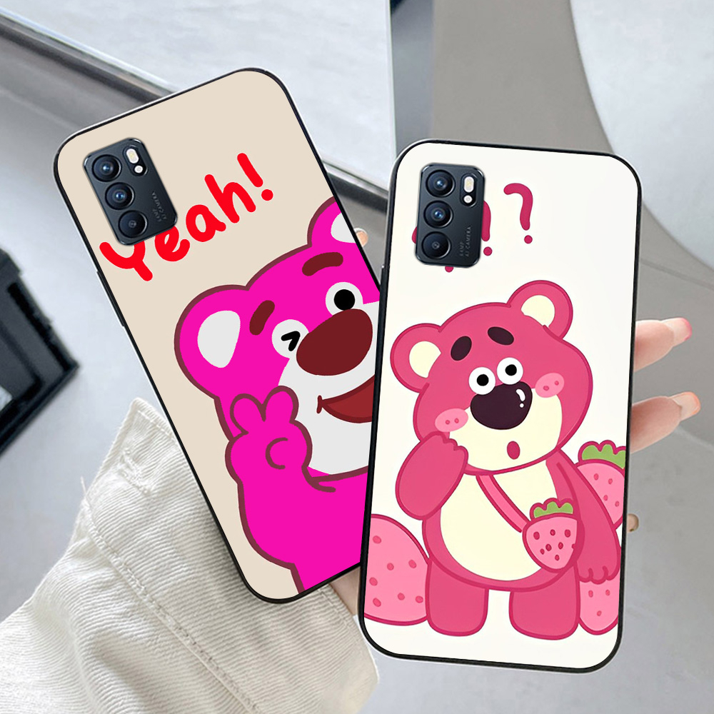Ốp lưng oppo reno 6 4g , 5g / reno 6z / reno 6 pro / reno 6 pro plus in hình gấu dâu siêu dễ thương cute lạ