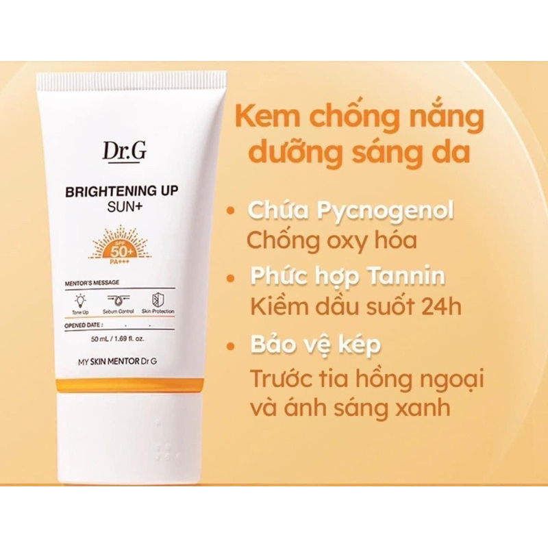 Kem chống nắng Dr.G Brightening Up Sun SPF50 Pa +++ Màu cam