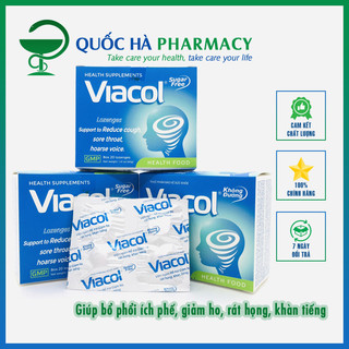 Viên ngậm Viacol không đường - Quốc Hà Pharmacy