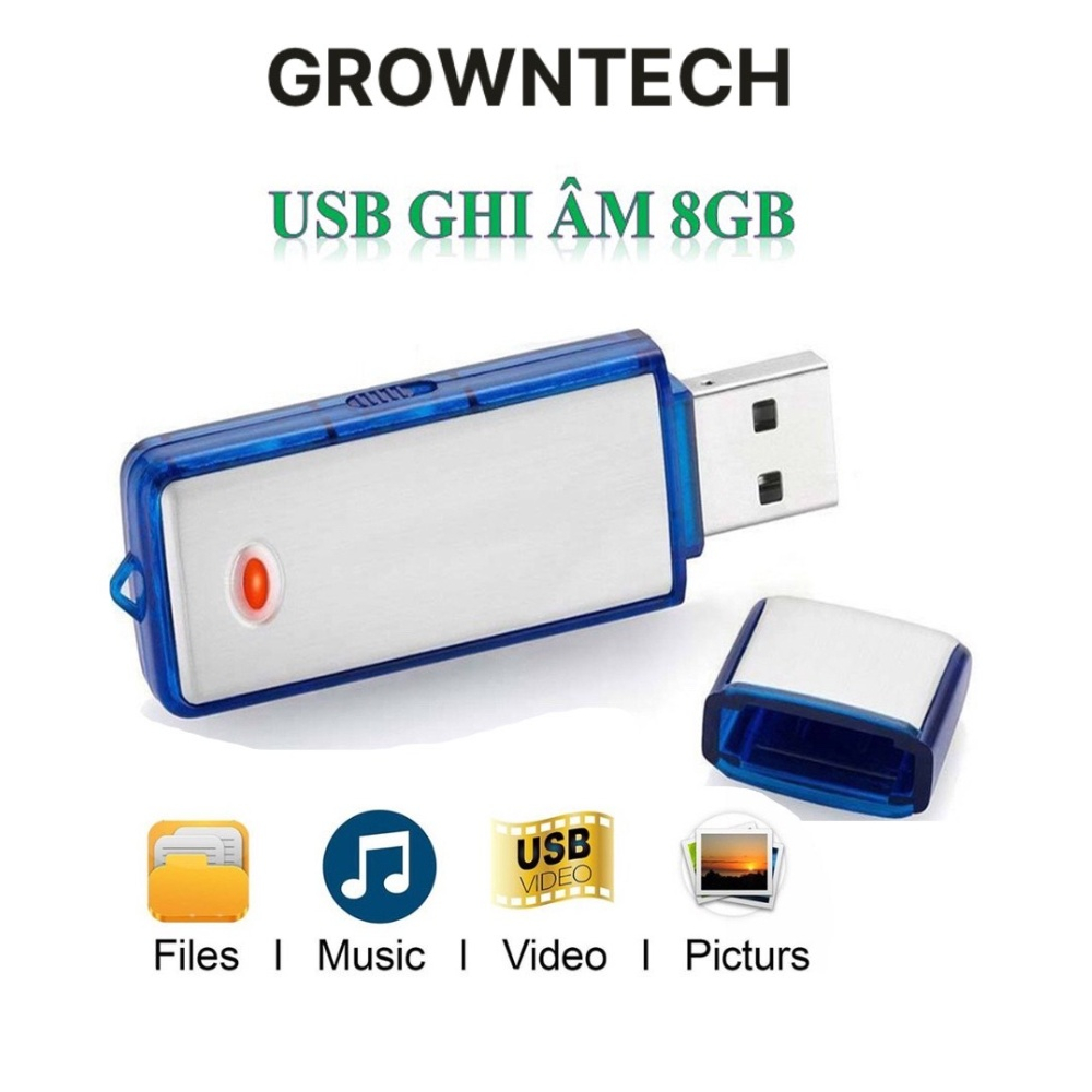 Máy ghi âm usb SK 858 GROWNTECH - USB GHI ÂM VÀ LƯU TRỮ DỮ LIỆU siêu nhỏ mini tiện lợi bỏ túi chống thắm nước cao cấp