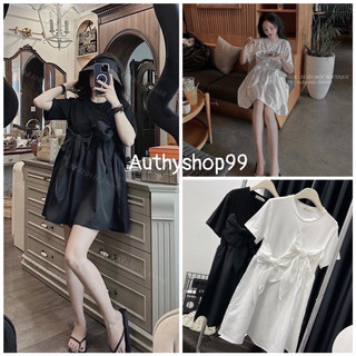 Đầm babydoll tay ngắn thắt nơ siêu xinh