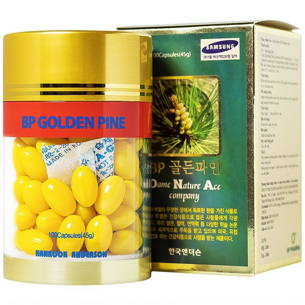 Tinh Dầu Thông Đỏ Hàn Quốc BP Golden Pine, Hỗ Trợ Giảm Mỡ Máu, Ổn Định Huyết Áp, Miễn Dịch - Hộp 100v x45g
