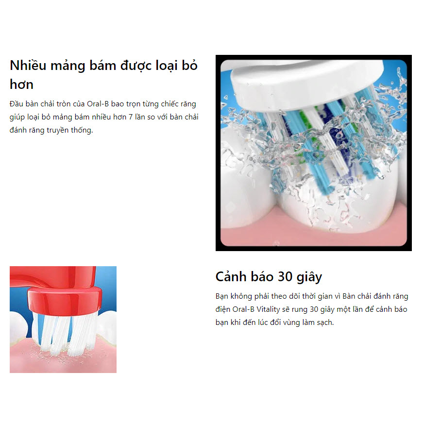 Bàn chải điện đánh răng tự động Oral B D100 làm sạch răng, hạn chế viê