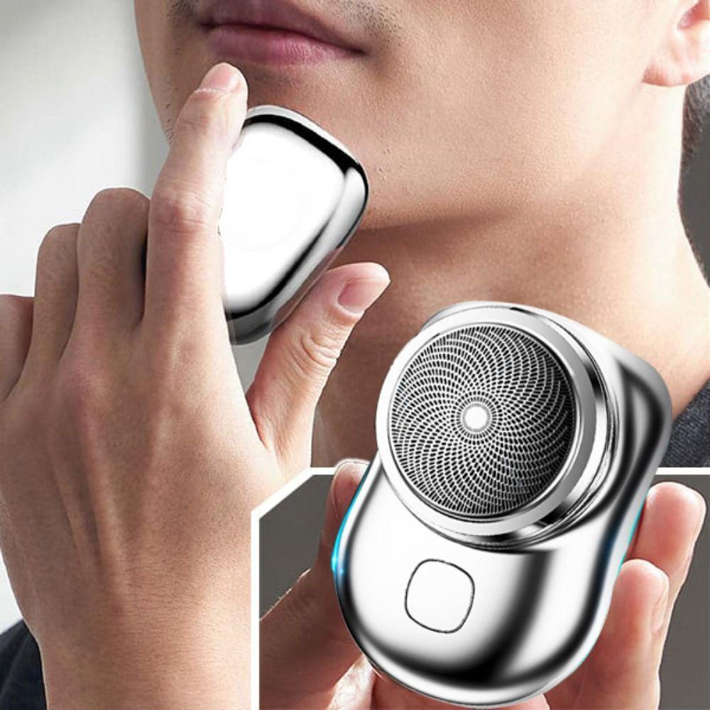 Máy cạo râu mini 6 lưỡi kép tự mài, dao cạo râu điện chống nước nhỏ gọn bỏ túi