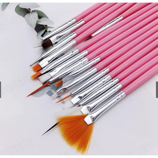 Bộ cọ vẽ móng tay 15 cây cơ bản - dụng cụ học làm nail, set cọ vẽ móng