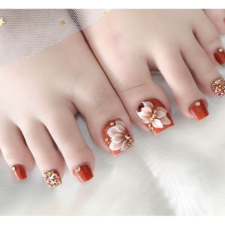 Móng úp chân HSM chính hãng phom chuẩn - Túi 600 móng ốp giả đủ size, phụ kiện ngành nail