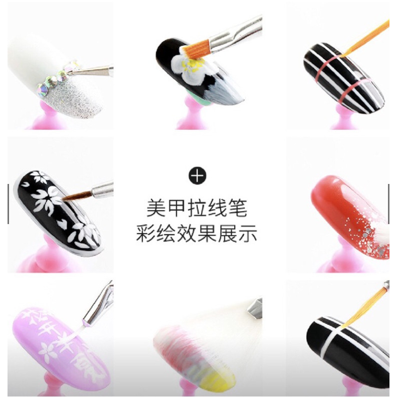 Bộ Cọ Vẽ Móng Tay 15 Cây Cơ Bản  - Dụng Cụ Học Làm Nail, Set cọ vẽ móng