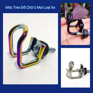 Móc treo đồ chữ u xe máy, móc treo đồ xe máy inox, titan