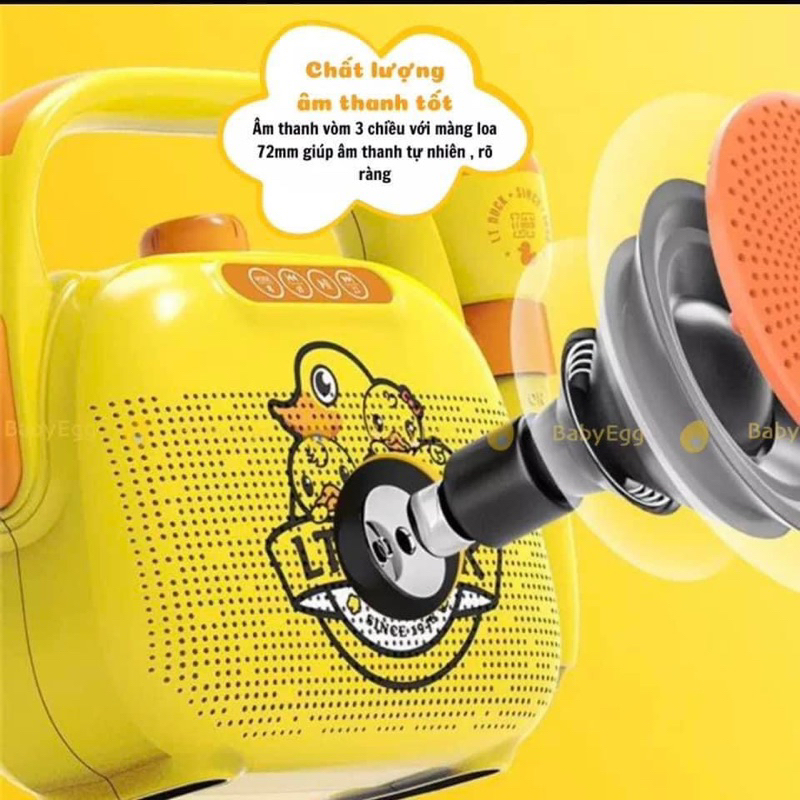 Loa kèm Micro Bluethooth Hình Chú Vịt Vàng Siêu Đáng Yêu Cho Bé Trai & Bé Gái