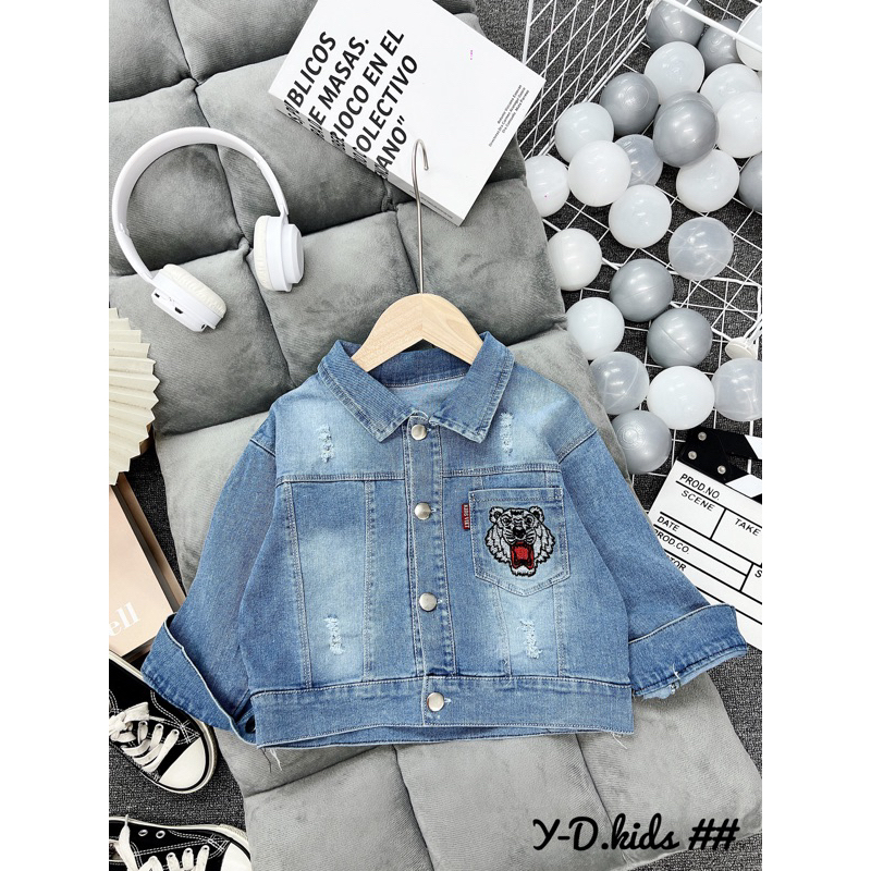(jean baby) Áo khoác jean bò mềm cho bé trai (13-20kg)