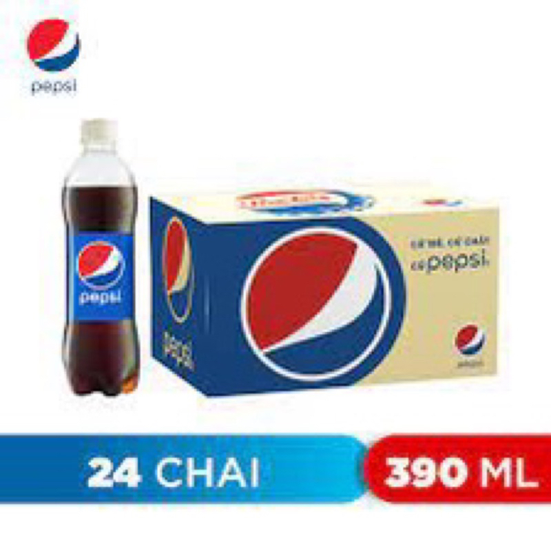 thùng 24 chai nước ngọt Pepsi, chai 390ml- có sẵn