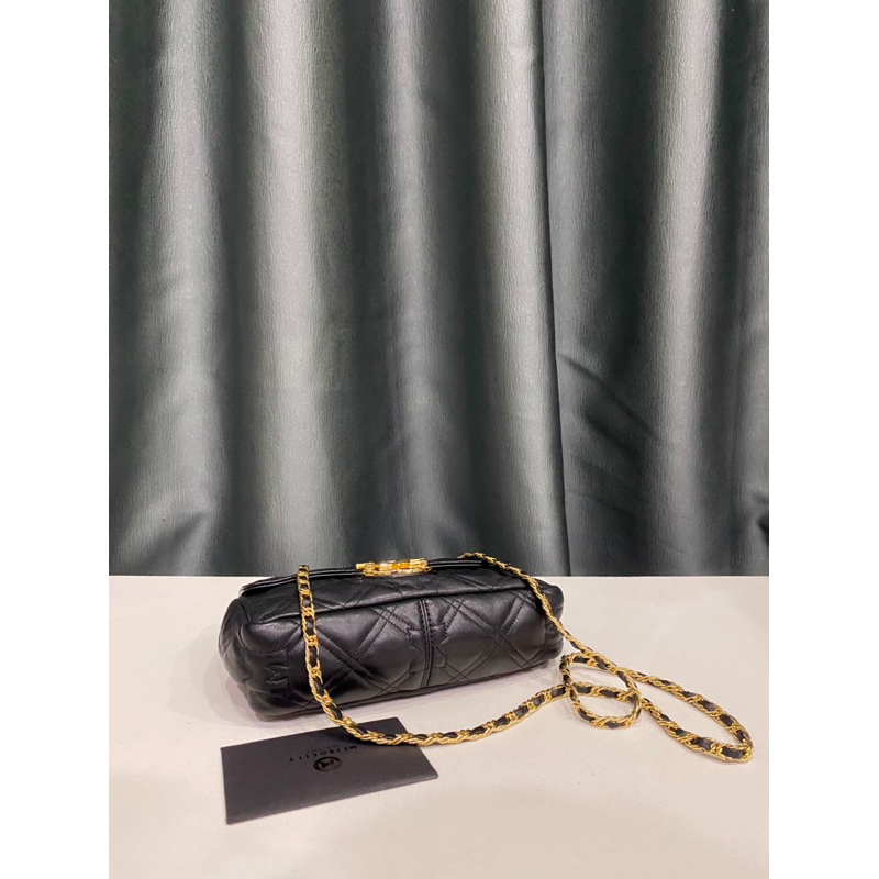 Túi si hiệu METROCITY của Ý da dê trần trám form mini