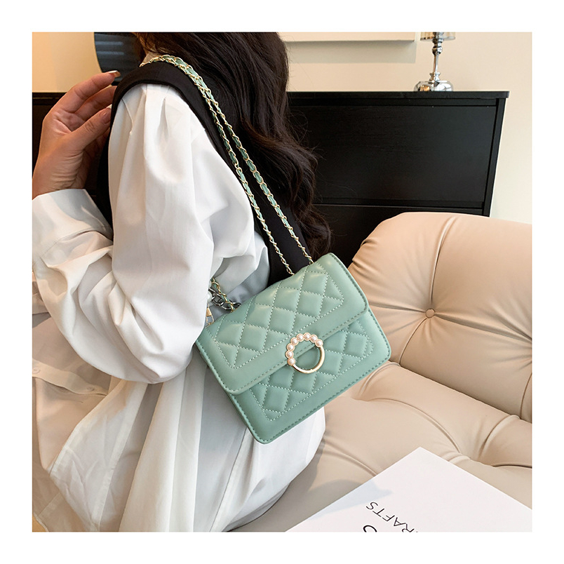 Túi xách nữ kẹp nách đeo chéo da PU mềm đính hạt ngọc sang chảnh - T002