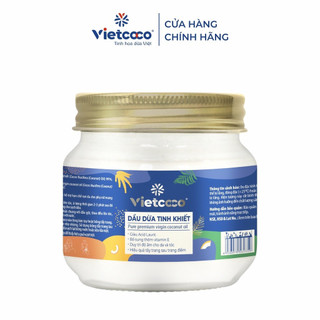 Dầu dừa nguyên chất ép Organic ép lạnh Vietcoco dạng hũ 200ml