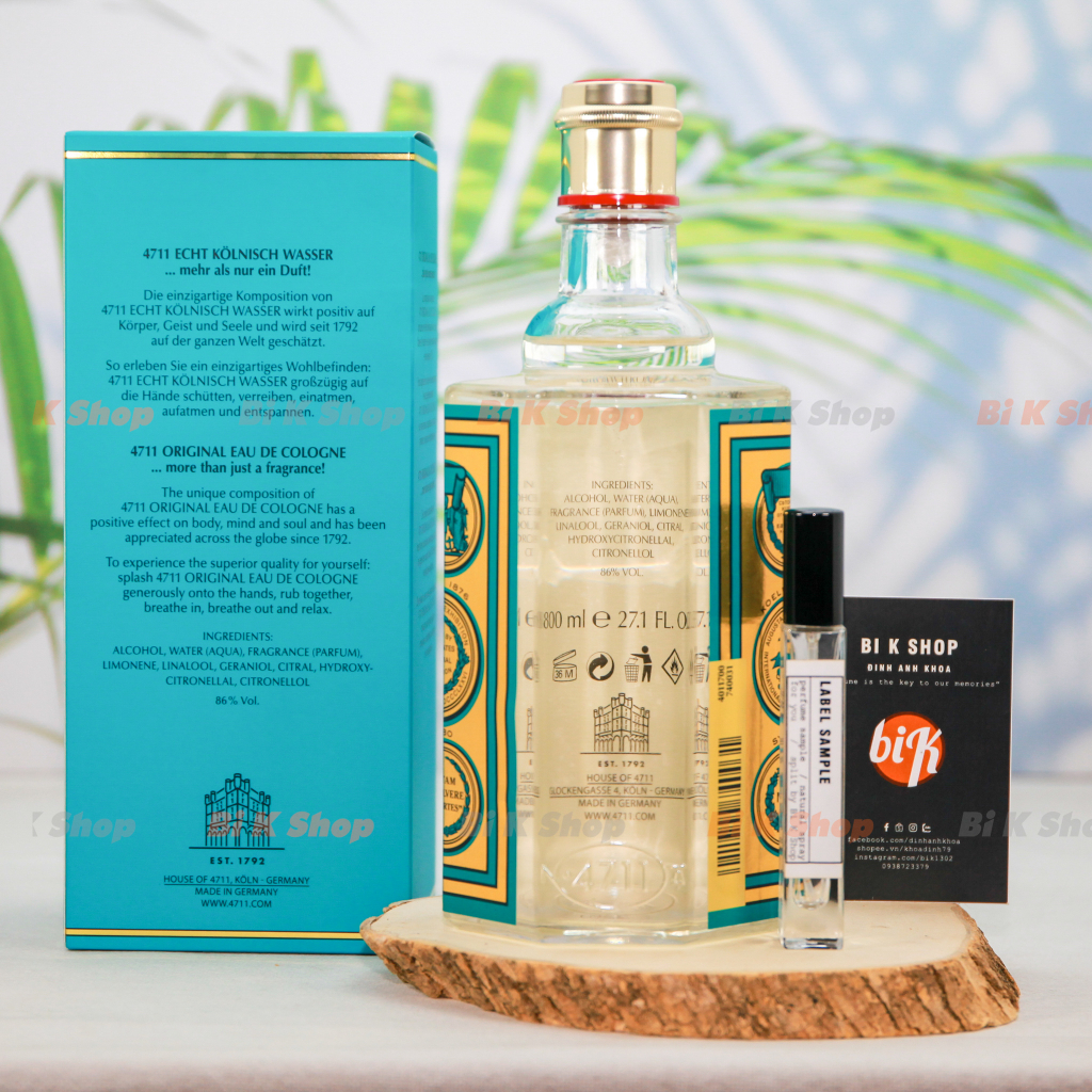 Bi K Shop - Nước hoa 4711 Original Eau De Cologne của hãng Maurer & Wirtz
