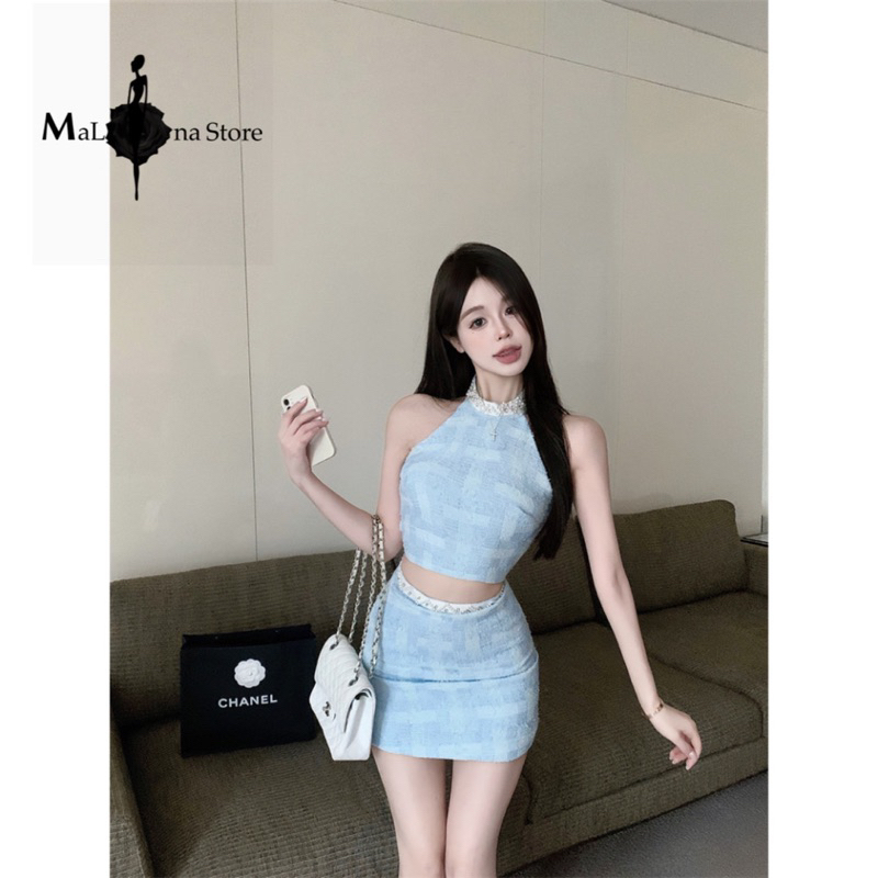 Set váy tiểu thư MaLina viền ngọc