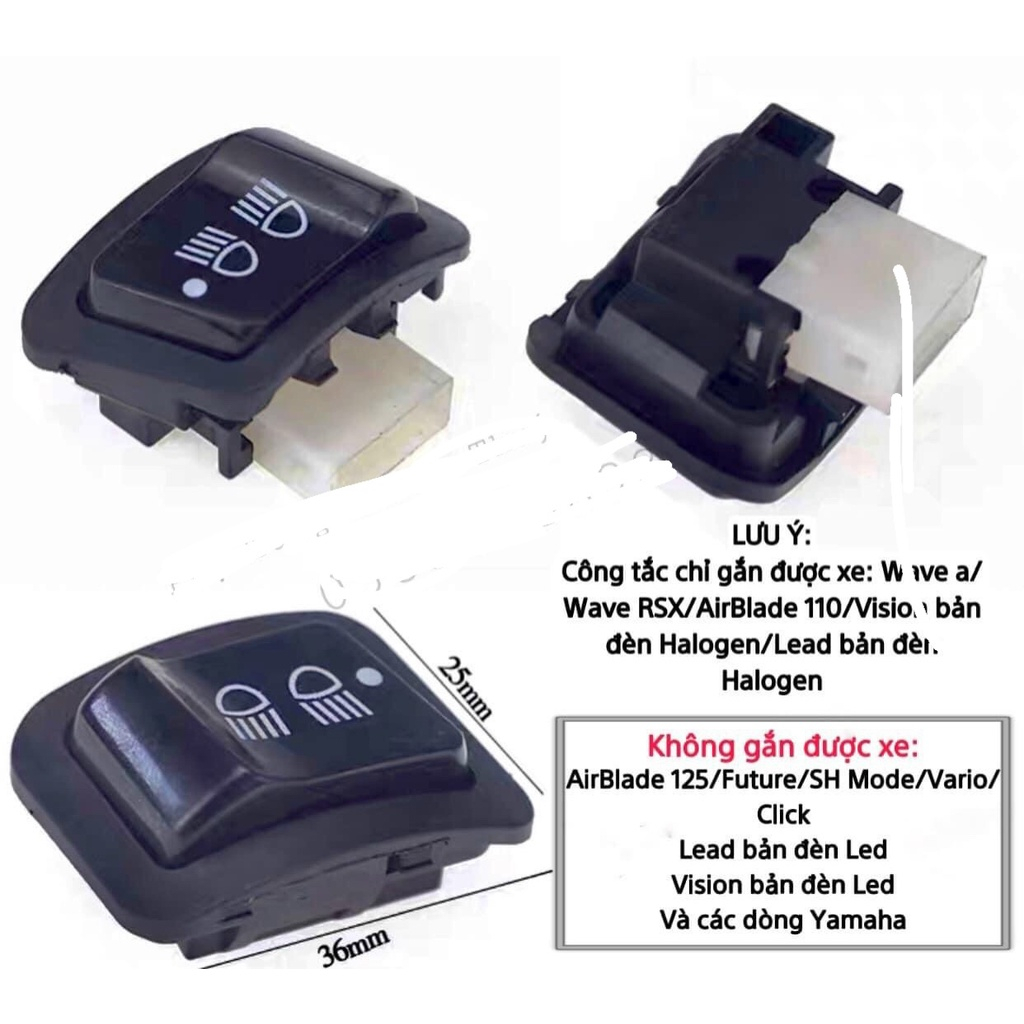 Công Tắc Đèn Pha Bóng Halogen wave, vision < Không tắt được đèn Led>