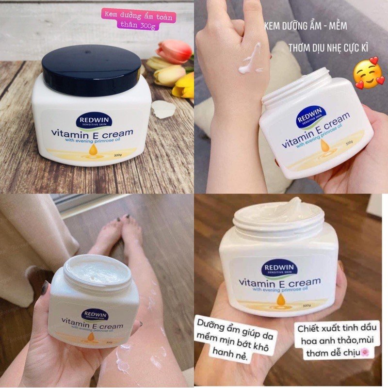 Kem dưỡng ẩm da dùng cho BODY vitamin E Redwin Cream 300g