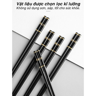 Đũa ăn cơm chống trượt, Đũa cao cấp kháng khuẩn sang trọng sét 10 đôi phong cách Hàn Quốc