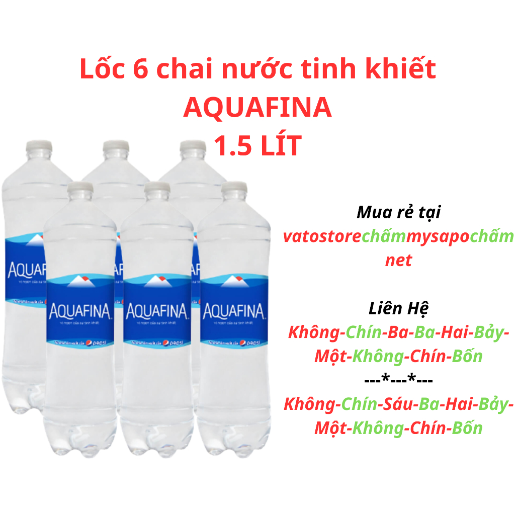 Thùng 12 chai nước tinh khiết AQUAFINA chai 1.5 lít / Lốc 6 chai nước tinh khiết AQUAFINA chai 1.5L