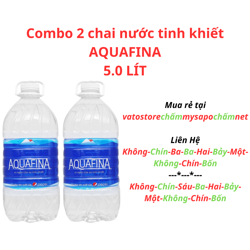 Thùng 4 Chai Nước tinh khiết AQUAFINA 5L / Combo 2 Chai Nước tinh khiết AQUAFINA 5 lít