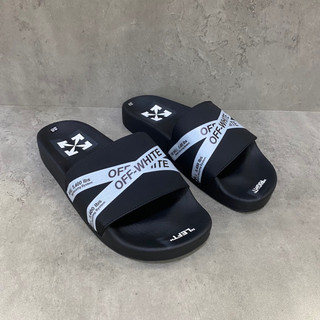 Dép lê nam off white quai chéo đế cao su 1128