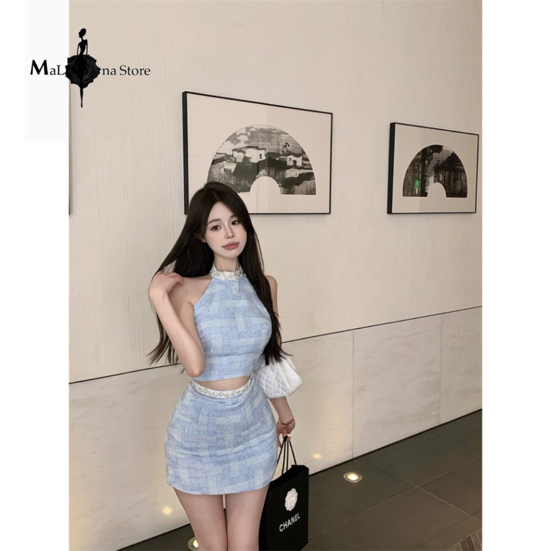 Set váy tiểu thư MaLina viền ngọc