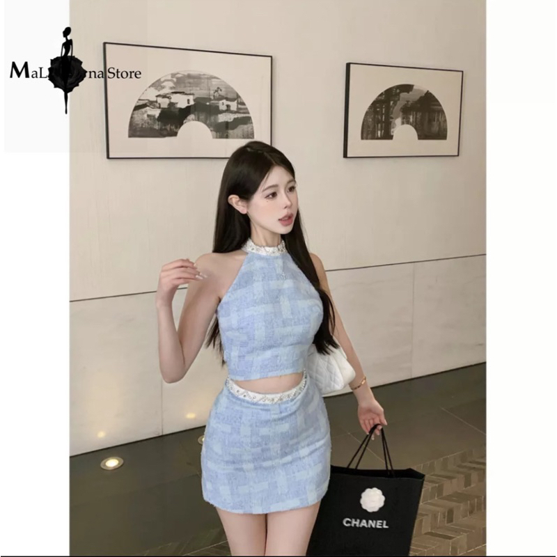 Set váy tiểu thư MaLina viền ngọc