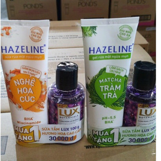 Sửa / gel rửa mặt Hazeline 100gr tặng