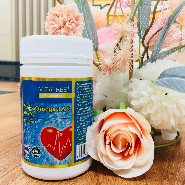 Viên uống Vitatree Mega Omega 369 Plus CoQ10 120 viên giúp cải thiện trí nhớ và tim mạch