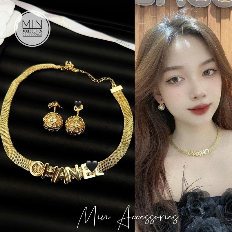 Vòng cổ bông tai nữ dây chuyền choker hãng sét phụ kiện trang sức quảng châu cao cấp Hari korea accessories