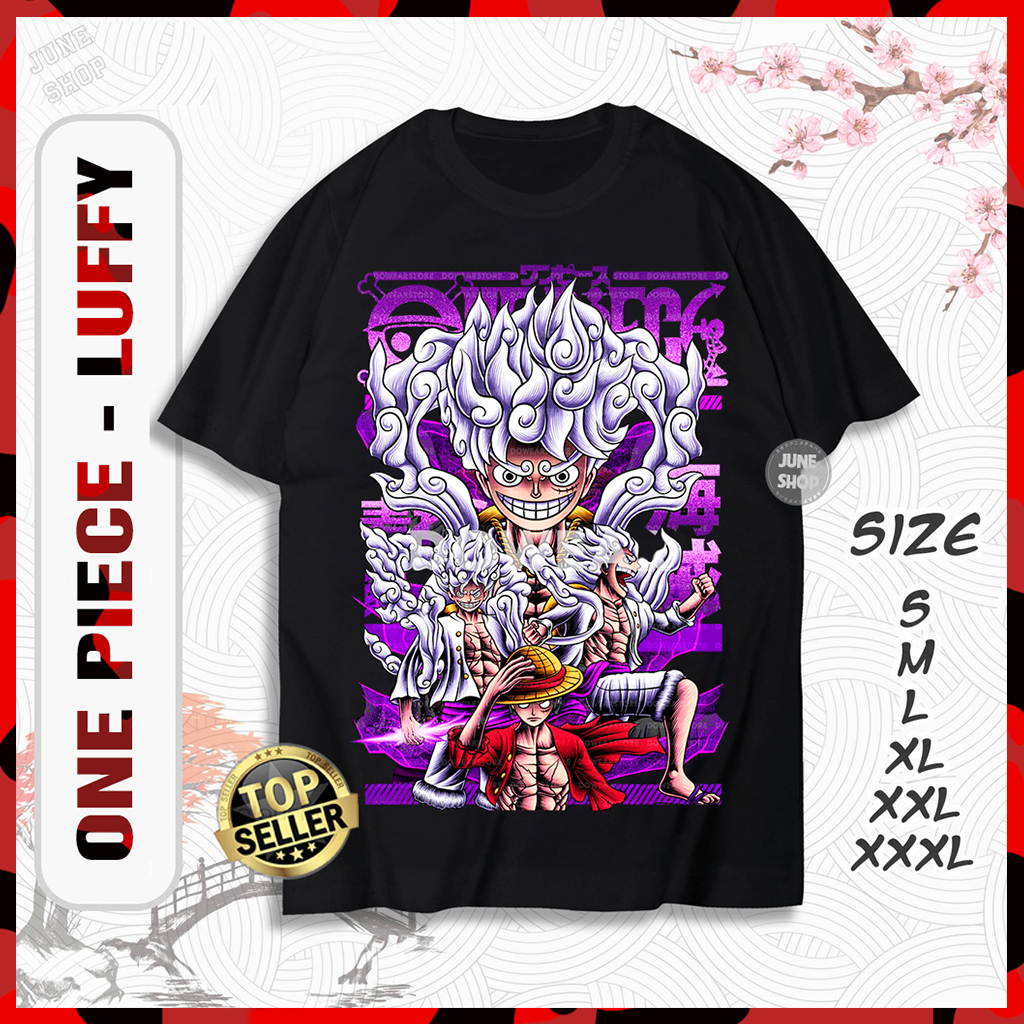 Áo One Piece Luffy Gear 5, Áo Anime in hình Zoro, Ace, Sanji, chất liệu cotton 4 chiều thoáng mát