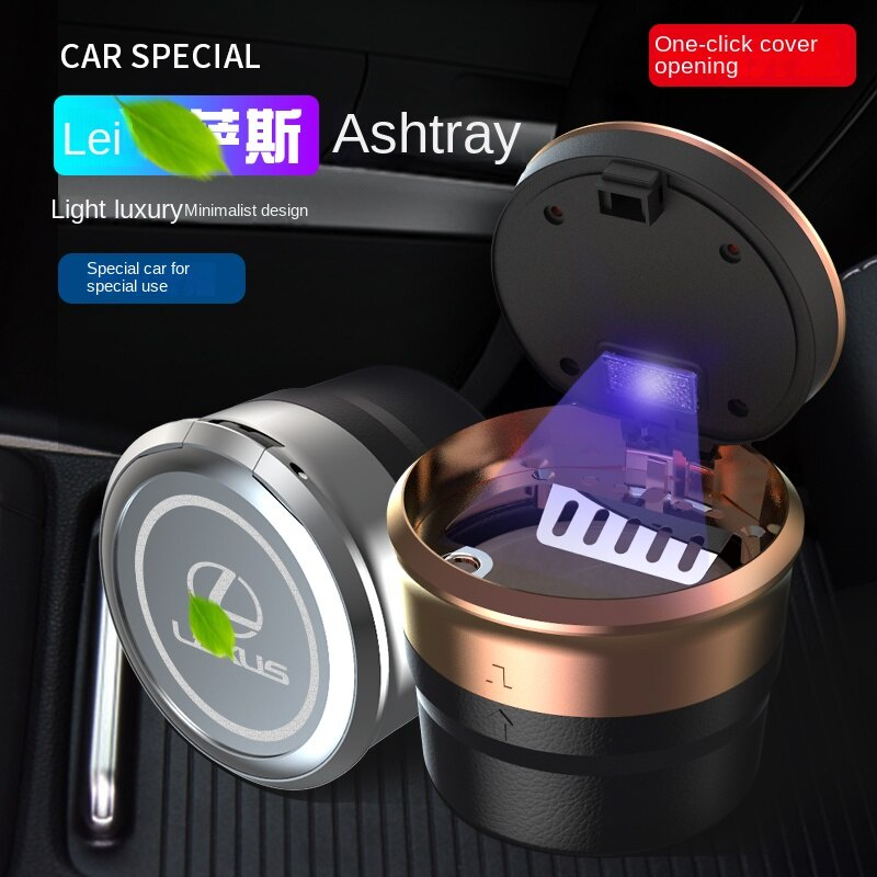 Gạt Tàn Thuốc Lá Bằng Gốm Chịu Nhiệt Cao Kèm Đèn LED Với Vỏ Bọc Trang Trí Nội Thất Xe Hơi, nhỏ gọn an toàn Sang Trọng