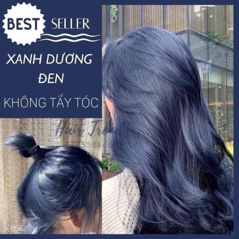 HOT 2023 Thuốc Nhuộm Tóc Xanh Đen Tặng Kèm Oxy Và Gang Tay