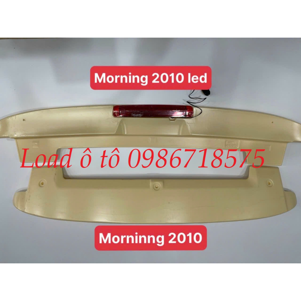 Đuôi Gió Liền Cốp Xe KIA Morning 2010 Mẫu Mộc Chưa Sơn Có Đèn Hoặc Không Đèn Cao Cấp