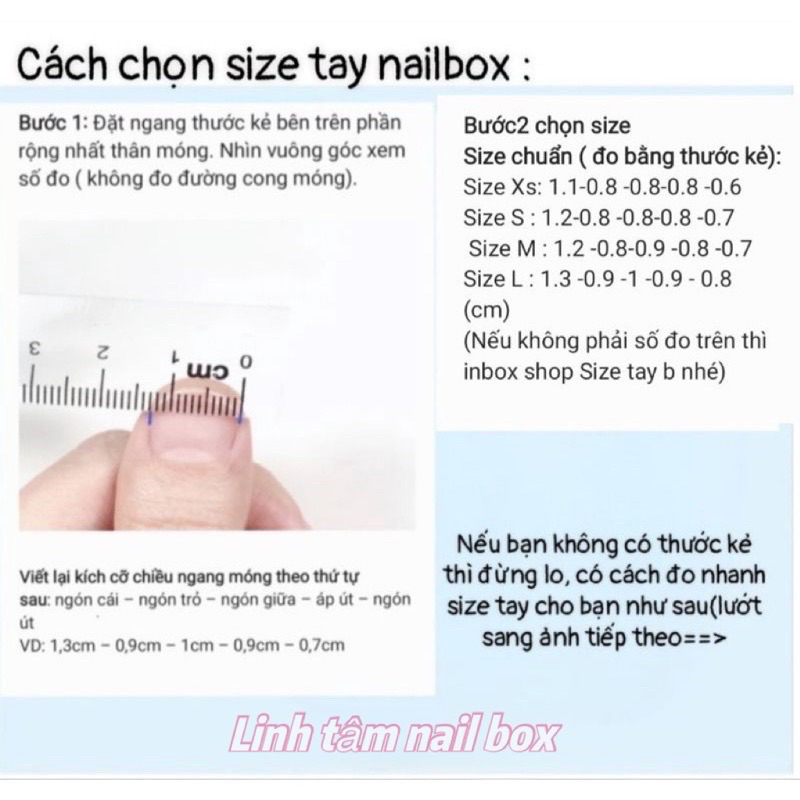 Móng giả thiết kế gắn charm tim xích-nail box gắn full charm
