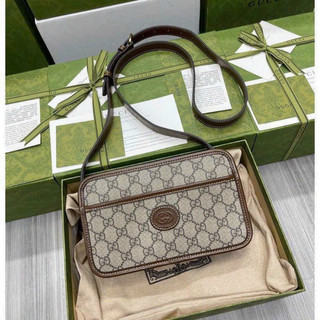 Túi gc đeo chéo flapbag size 23 dáng unisex