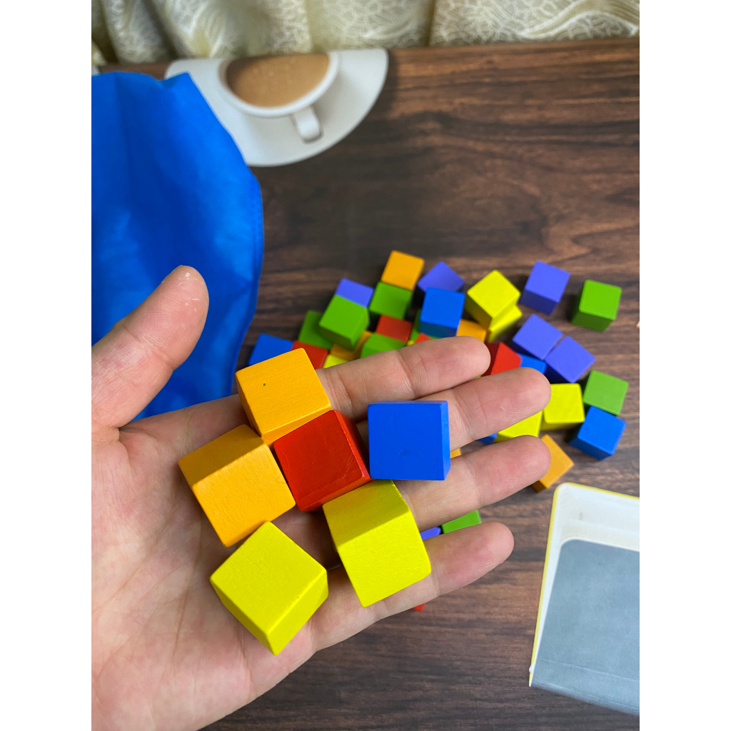 KHỐI GỖ LẬP PHƯƠNG NHIỀU MÀU 60 CT - ĐỒ CHƠI MONTESSORI MÀU SẮC CHO BÉ