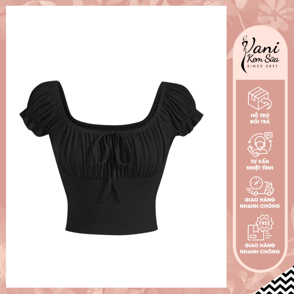 Áo croptop thun trễ vai đủ size 43-70kg mặc 2 kiểu dáng dễ phối nhiều style
