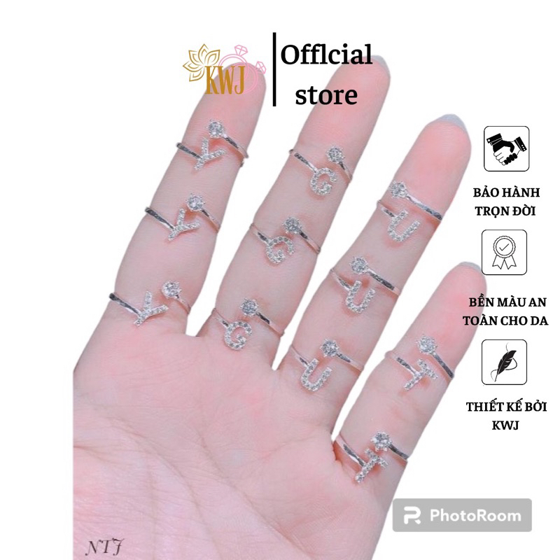 Nhẫn Chữ Cái bạc, nhẫn đủ các chữ, nhẫn bạc nữ