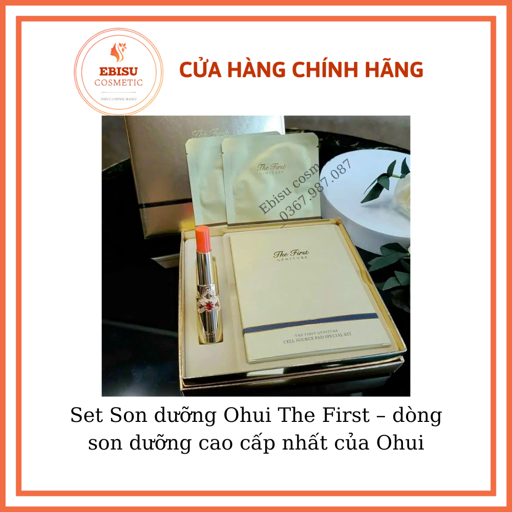 Set Son dưỡng Ohui The First – dòng son dưỡng cao cấp nhất của Ohui_màu coral-ebisu cosmetics