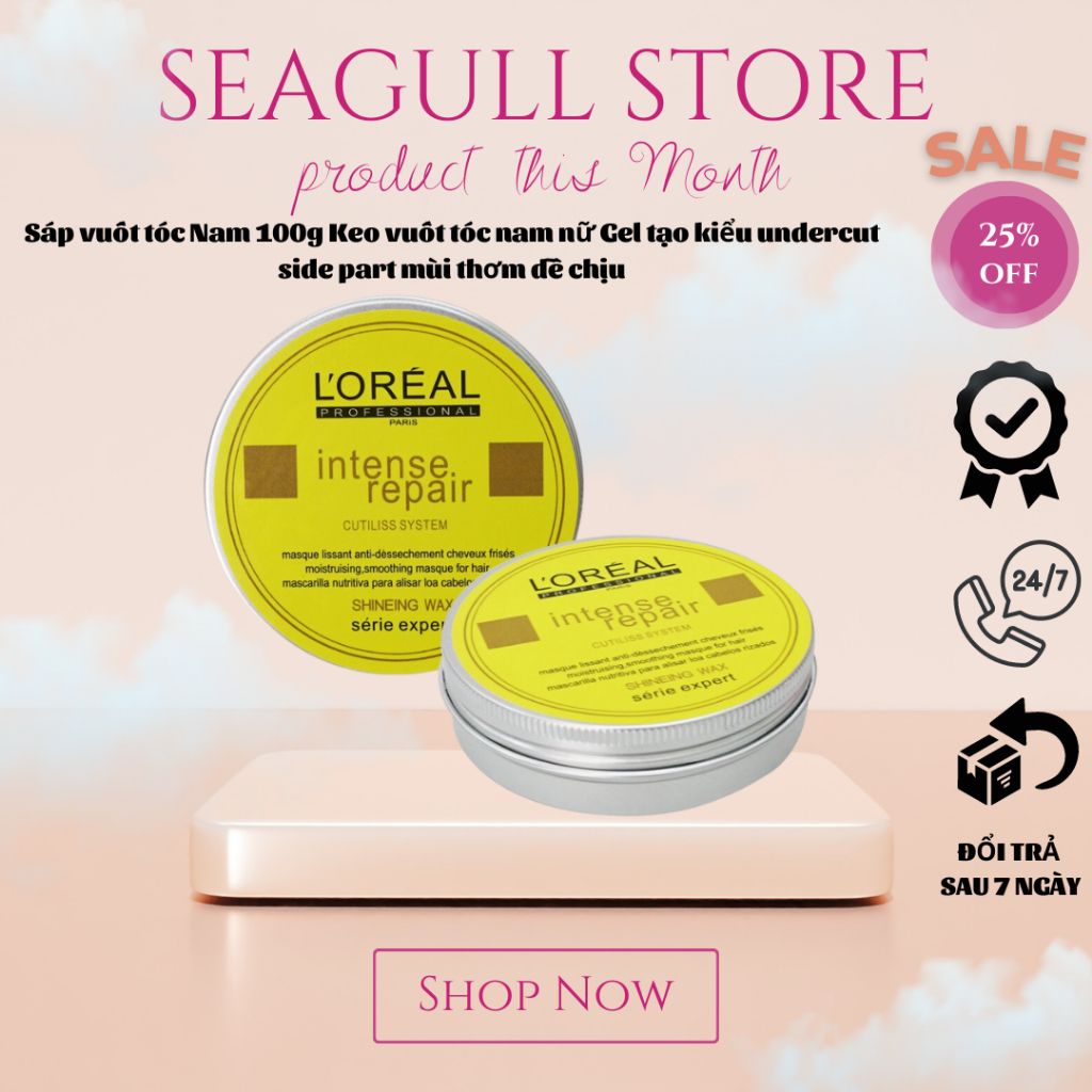 Sáp Vuốt Tóc Nam 100G Keo Vuốt Tóc Nam Nữ Gel Tạo Kiểu Undercut Side Part Mùi Thơm Dễ Chịu Seagull Store
