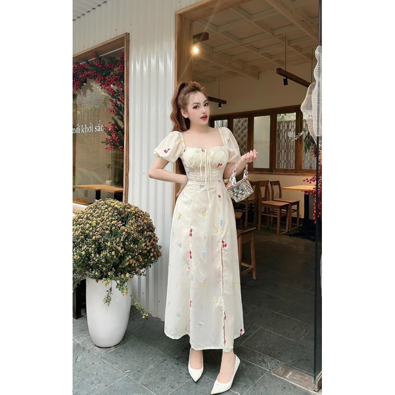 { Có Ảnh Thật } BIG SIZE Đầm Hoa Maxi Xẻ Tà 45-95kg