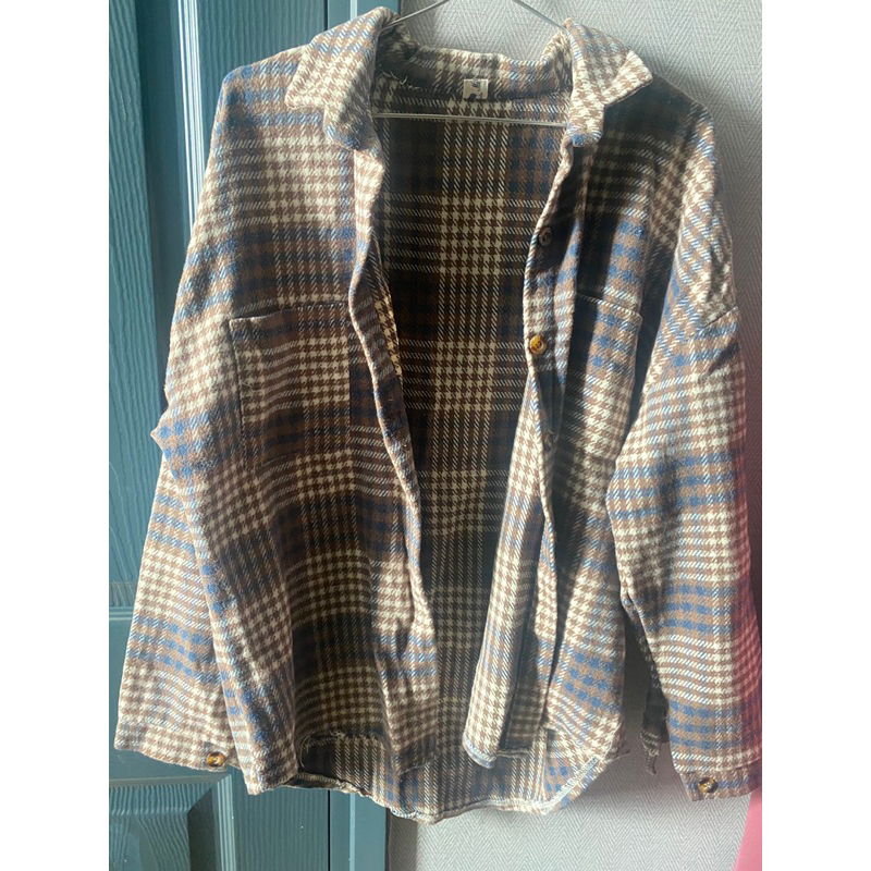 Áo sơ mi caro dáng dài